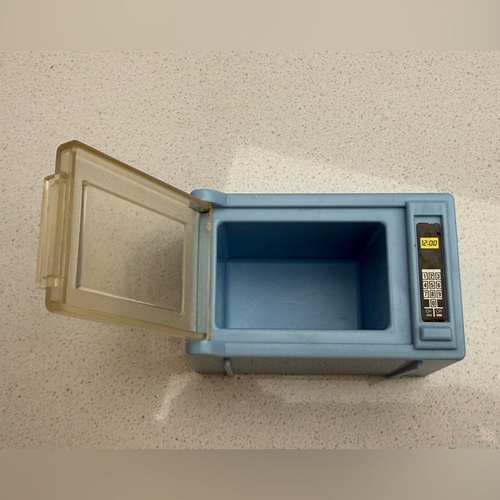 Vintage Playskool Dollhouse Blue Microwave 90s - Picture 10 of 14